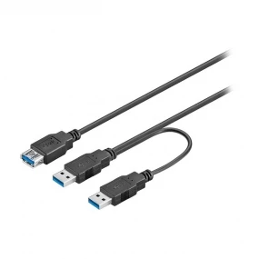 Kabl USB 3.0 AF - 2xUSB AM, 0.3m