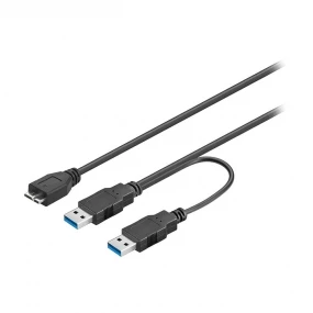Kabl USB 3.0 BM micro - 2xUSB AM, 0.3m