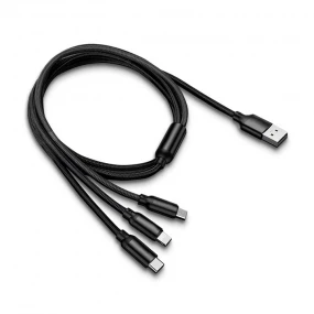 Kabl USB AM - USB BM micro, USB CM, lightning 8pin M, 1.2m