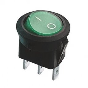 Prekidač wipp 6A/250VAC zeleni sa indikacijom, fi=20mm