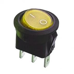 Prekidač wipp 6A/250VAC žuti sa indikacijom, fi=20mm