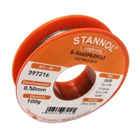 Tinol žica Stannol 0.5mm 100g Sn60Pb39Cu1 2630